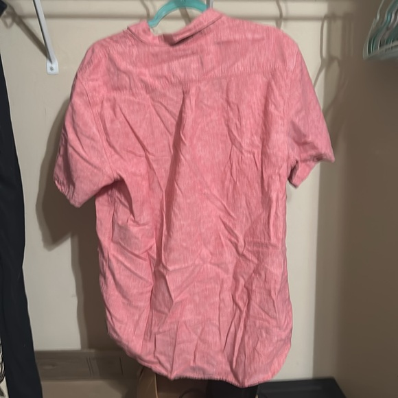 Vans Pink Heather Short Sleeve Collared Shirt (L) - Picture 2 of 5